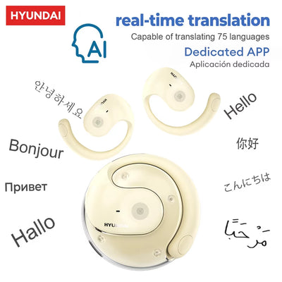 HY-T26 PRO AI Language Translation Earbuds Bluetooth 5.4 Multi Language Real Time Headphone for Travel Business Learning